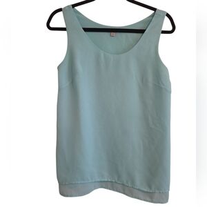 Halogen Blue Sleeveless Tank Top Size XS Sheer